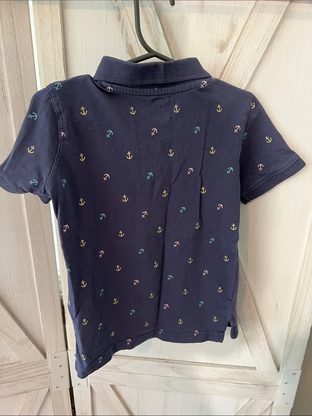Carter's Navy Polo with Tiny Anchor Print
